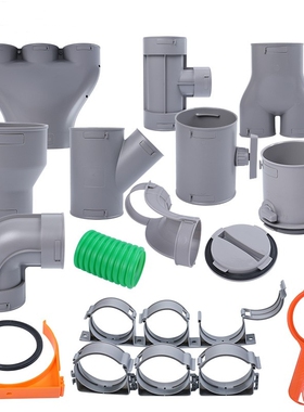 新风系统PE管配件直接90度弯头75 110软PE管分风箱斜三通风阀