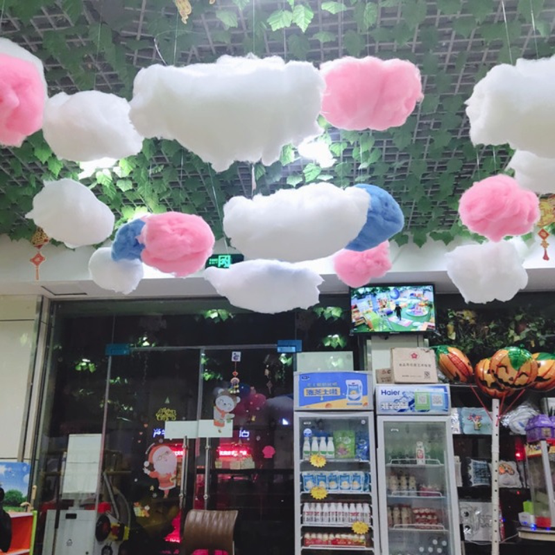 仿真棉花云朵装饰挂件商场店铺立体白云吊饰婚庆T台路引道具挂饰