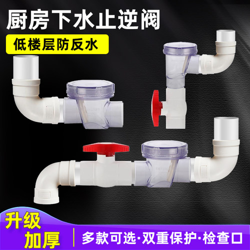 厨房防反水止回阀50pvc管止逆阀