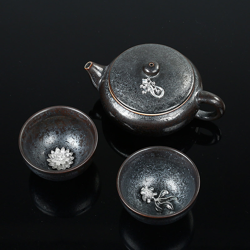 日本七彩窑变整套功夫茶具