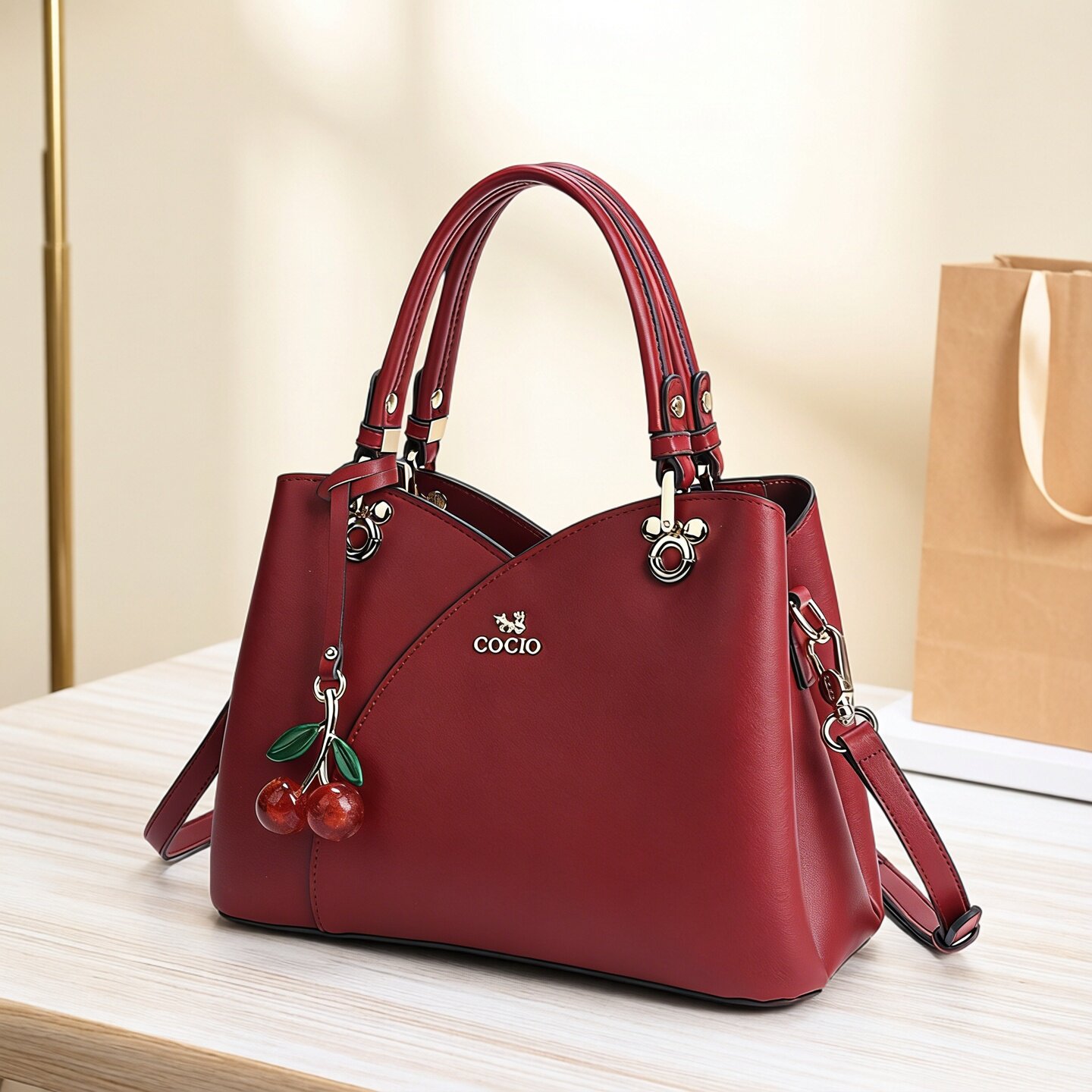 2026新款红色手提包女大容量时尚女士包袋斜挎婚包百搭宴会托特包