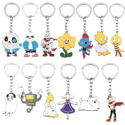 传说之下周边UT游戏Undertale Sans钥匙扣挂件娃娃速卖通wish饰品