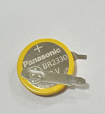 日本松下BR2330/VCN带引脚立式带焊脚工控主板电池耐高温3V锂电池