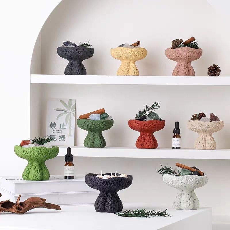 香薰蜡烛杯蘑菇杯造景石膏杯手工diy空杯扩香石自制容器花盆摆件,家居饰品,香薰DIY材料/工具,淘宝优惠券,粉丝福利购,淘宝优惠卷