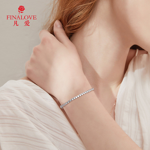 莫桑石全钻泡泡手链时尚浪漫网球简约钻石满钻圆钻手饰送女友礼物