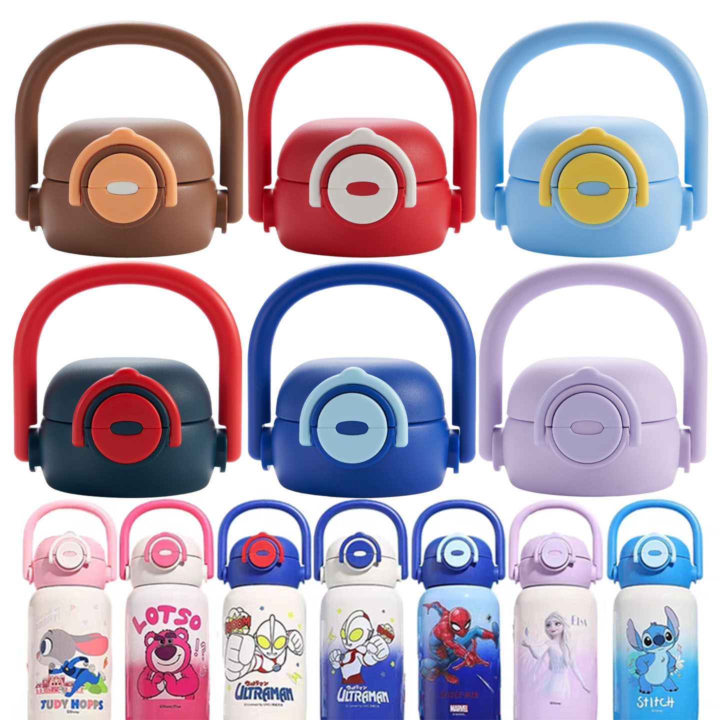 迪士尼儿童保温杯盖手提双饮盖子