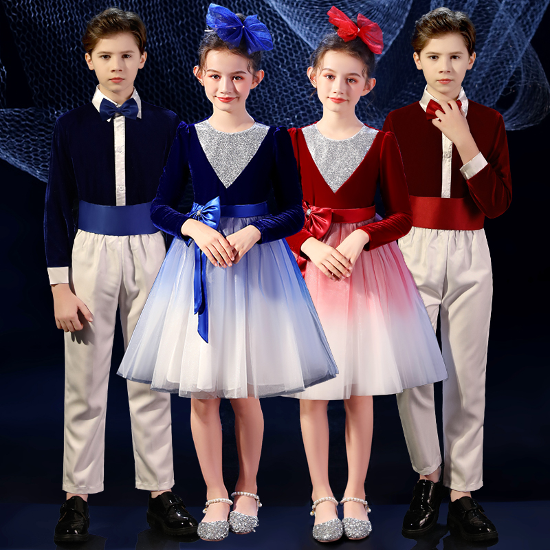 女童秋冬小学生朗诵元旦合唱服