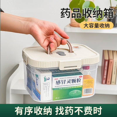 双层大容量家用医药箱常备药整理