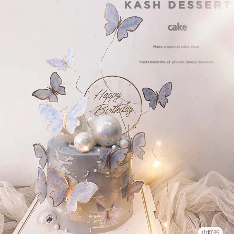 烘焙小红书紫色摆件蛋糕装饰