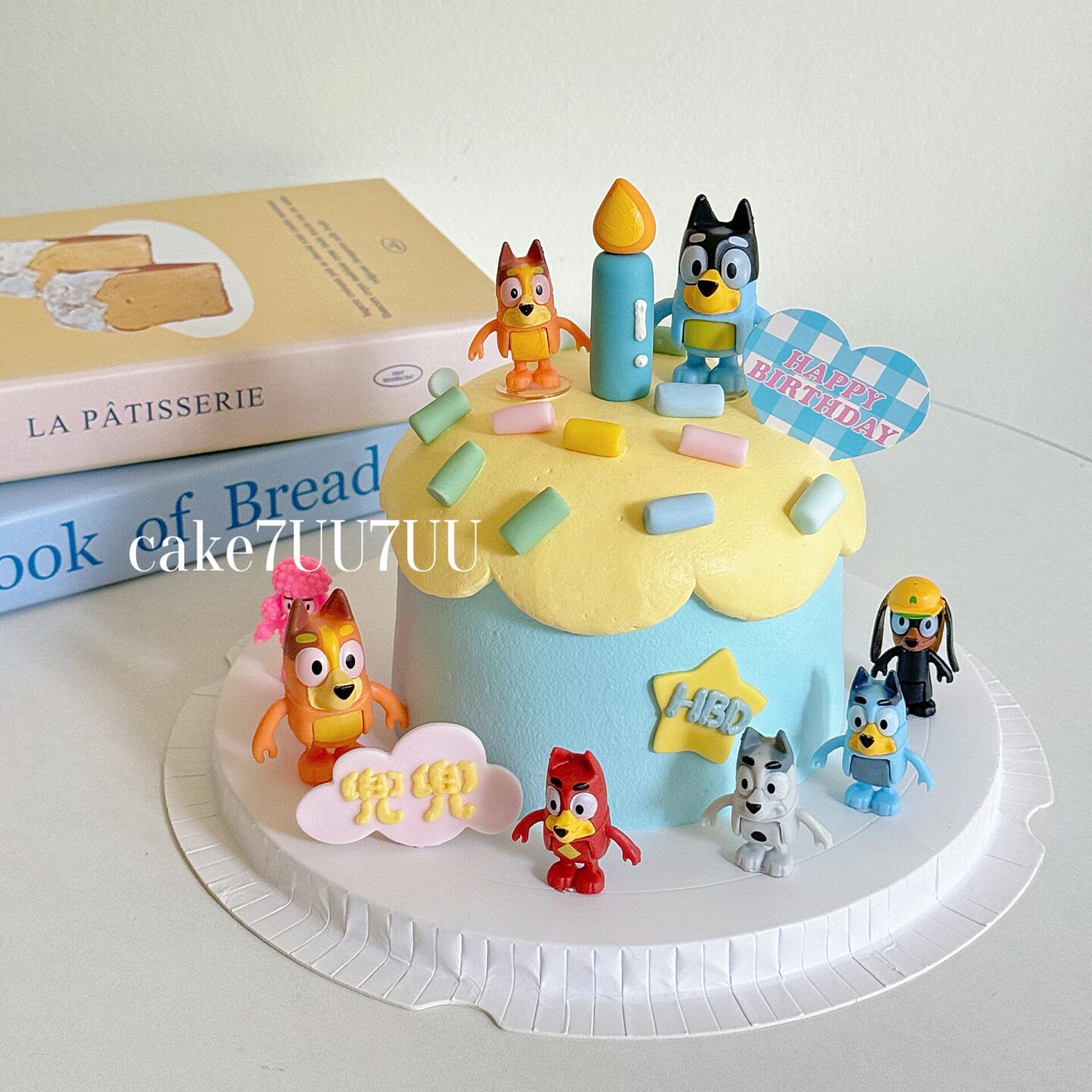 卡通小狗布鲁衣蛋糕装饰狗狗公仔男孩女孩生日软胶蜡烛装扮插件