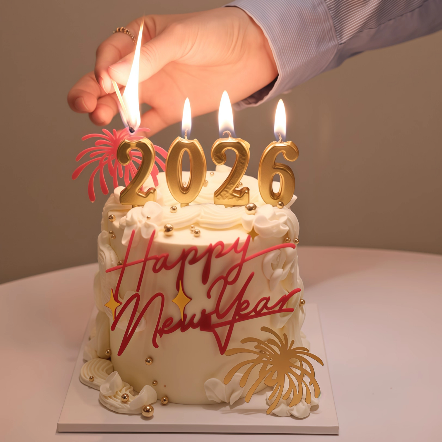 网红新年2026数字蜡烛蛋糕装饰摆件跨年除夕夜元旦礼花亚克力插件,节庆用品/礼品,节日装扮用品,淘宝优惠券,粉丝福利购,淘宝优惠卷