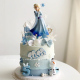 冰雪女王蛋糕装 饰冰山雪花冰雪公主艾莎女孩生日蛋糕摆件插牌插件
