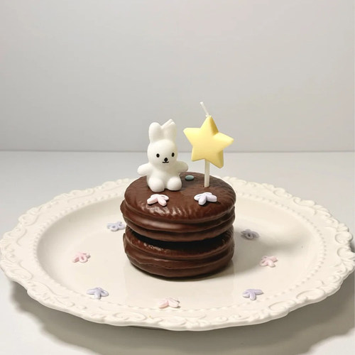 小红书同款生日蜡烛蛋糕装饰可爱小兔子五角星蜡烛烘焙装扮插件