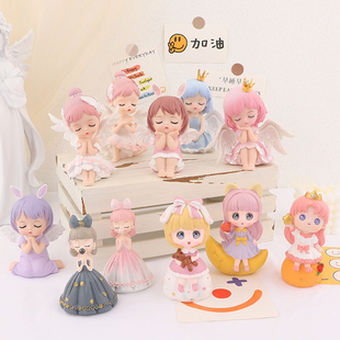 烘焙蛋糕装饰 树脂蜜雪儿许愿安妮贝拉星愿公主女孩生日蛋糕摆件