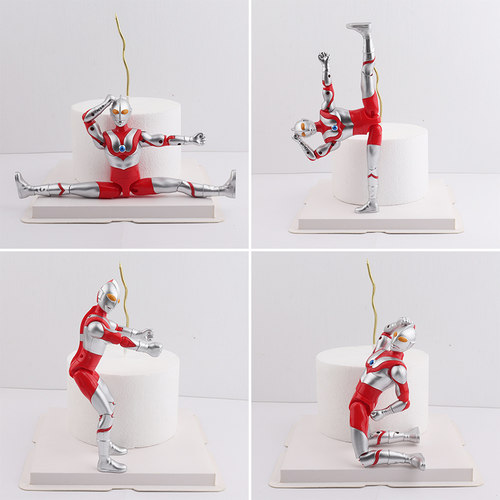 网红初代奥特曼蛋糕装饰 披风超人英雄恶搞男生生日蛋糕摆件插件