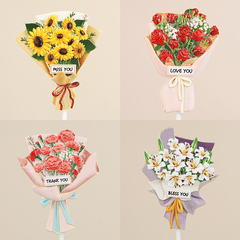 树脂花束生日蛋糕装饰