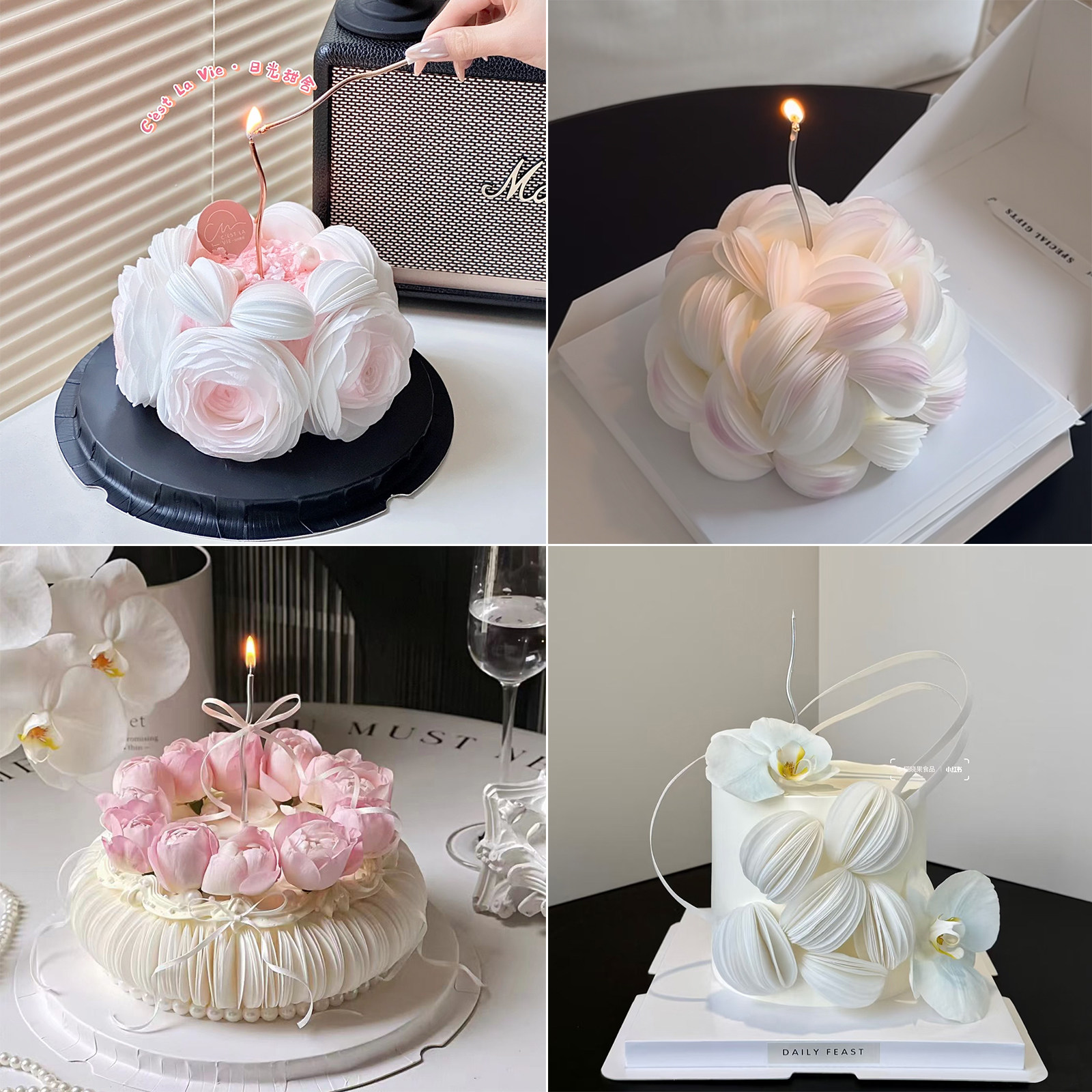 仙女生日蛋糕装饰烘焙蝴蝶兰糯米纸威化纸立体切圆工具蛋糕配件