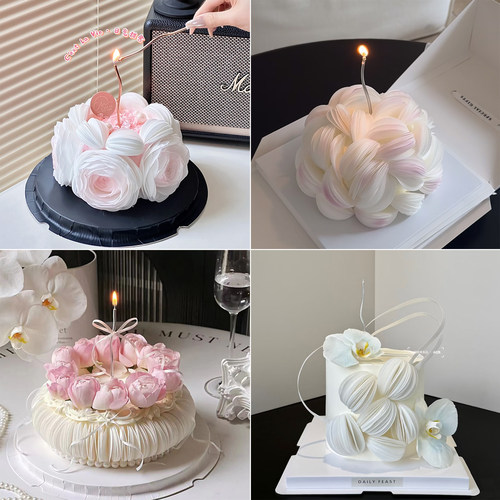 仙女生日蛋糕装饰烘焙蝴蝶兰糯米纸威化纸立体切圆工具蛋糕配件