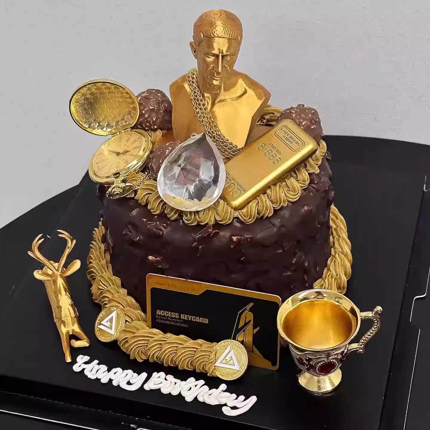 网红三角洲行动周边塑料生日蛋糕装饰烘焙装扮节日通用模型装扮