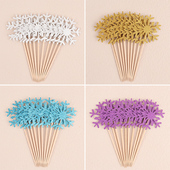 圣诞节雪花蛋糕装 饰冰雪系列纸质雪花插牌亚克力白色雪花蛋糕插件