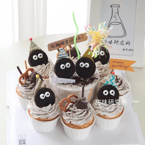 网红搞怪表情奥利奥饼干蛋糕装饰