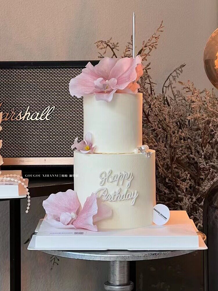 闫狗狗同款蝴蝶兰花束蛋糕装饰摆件38女神节女王节妇女节蛋糕插件