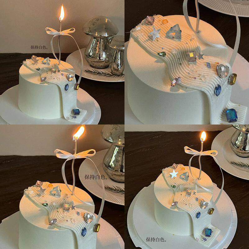 小红书ins星星亮片银河生日蛋糕装饰彩色钻石甜品台蜡烛烘焙装扮