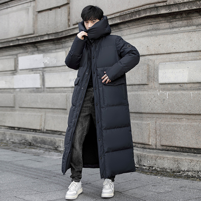 鹅绒羽绒服男长款过膝到脚踝2025年新款高领加厚青少年东北极寒服