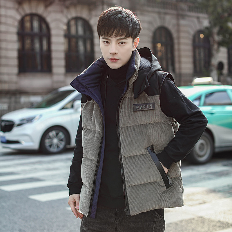 进口鹅绒羽绒马甲男2025新款加绒加厚连帽立领外穿秋冬背心,男装,羽绒服,淘宝优惠券,粉丝福利购,淘宝优惠卷