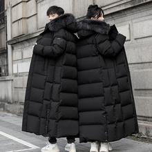 进口鹅绒羽绒服超长款过膝新款加厚连帽大码男女同款户外极寒外套
