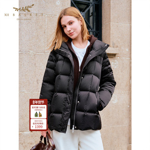 【云感白鹅绒】十二篮25冬新款泡芙羽绒服一手长外套女休闲通勤