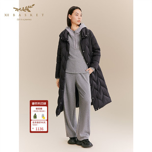 十二篮专选25冬新款通勤高充绒羽绒服女长款加厚保暖休闲外套