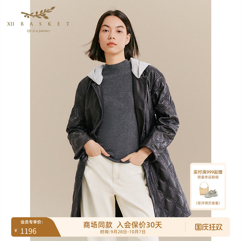 十二篮羊皮棉服桑蚕丝外套女