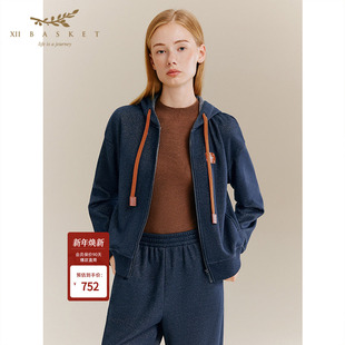 十二篮专选25冬新款 休闲舒适连帽百搭通勤保暖上衣棉外套女 时尚
