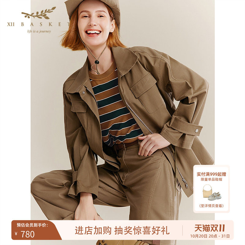 十二篮户外棉质工装风衣外套