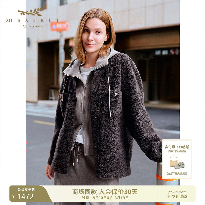 十二篮羊毛颗粒绒外套加厚保暖女