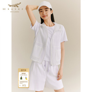 连帽马甲轻薄女 运动休闲户外棉质无袖 XII BASKET十二篮秋款