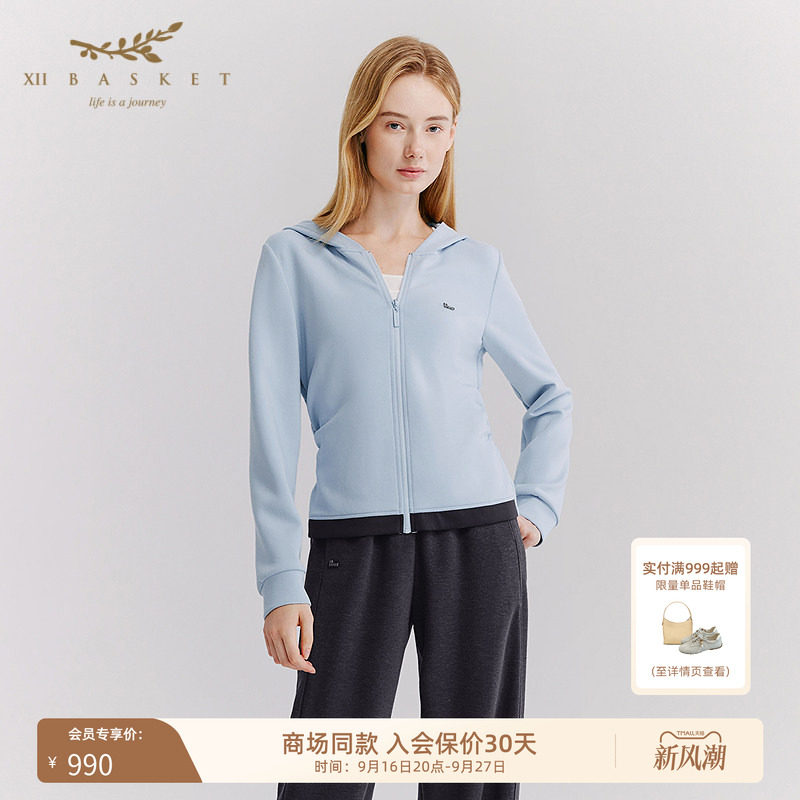 十二篮连帽捏褶休闲正肩外套
