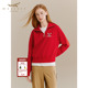 十二篮专选25冬新款 中国红半拉链卫衣运动休闲百搭女