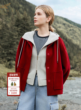 XII BASKET十二篮25冬新款奢感休闲羊毛羊绒大衣女短款圆领外套
