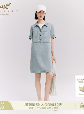十二篮牛仔通勤休闲连衣裙