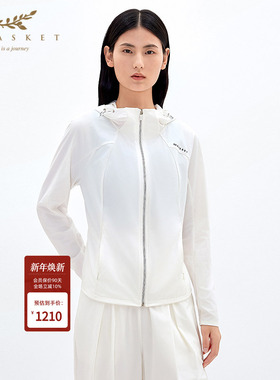 XII BASKET十二篮夏款UPF50+轻量感修身白色原纱防晒衣女