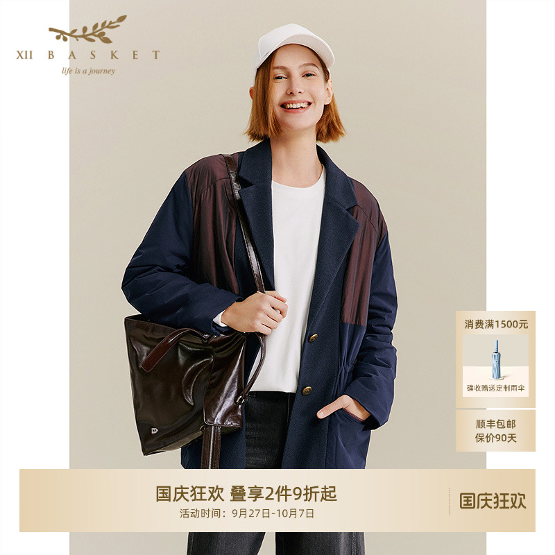 十二篮藏蓝休闲宽松户外外套