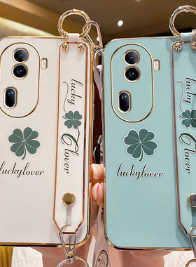 适用opporeno11手机壳reno11pro新款oppo女潮Reno全包5G防摔0pp0网红reno11pro+小清新por十挂绳简约硅胶软壳