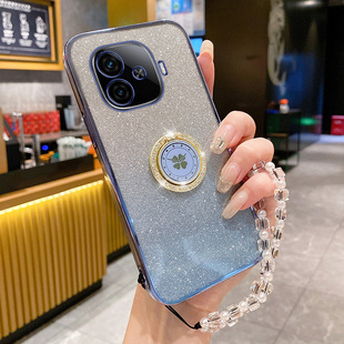 适用vivoY200手机壳Y200GT新款 viv0丫vivoy透明超薄软硅胶外壳 vivo保护套带支架Y200T全包2OO防摔viviy女新品