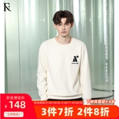 FN男青年圆领T恤秋厚长袖 专柜同款 字母涂鸦潮流打底卫衣48363