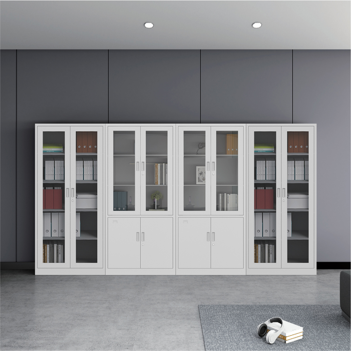 科飞亚飞翔系列钢制文件柜五节资料档案柜财务凭证柜储物柜矮柜