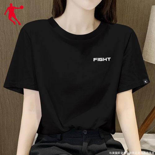乔丹短袖女黑色运动服