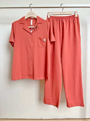 芬腾女士针织棉纯色家居服套装