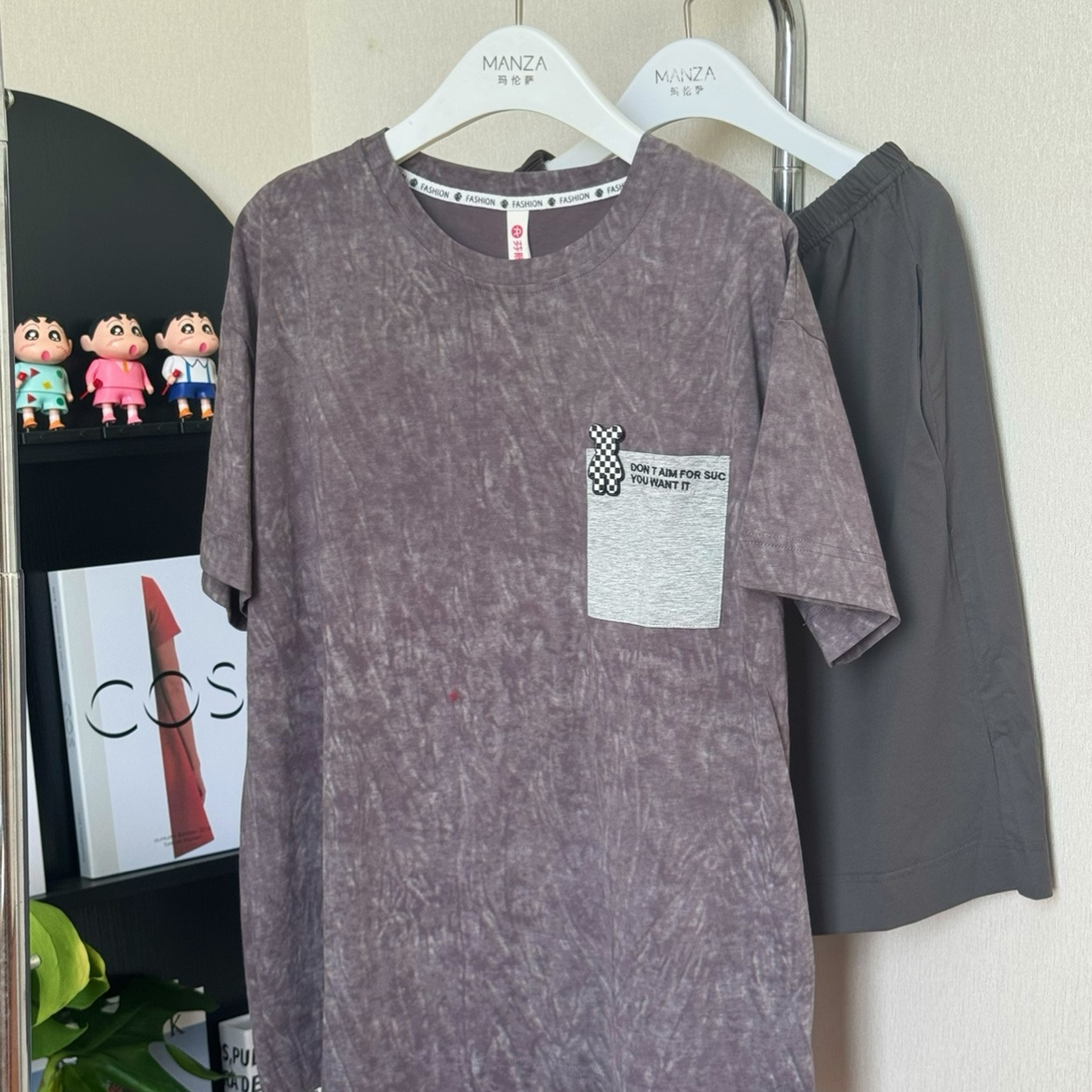芬腾睡衣男款夏季纯棉短袖短裤休闲简约可外穿家居服套装专柜款薄
